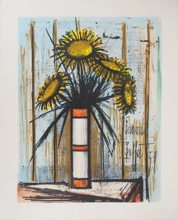 Lithografie Buffet - Les tournesols