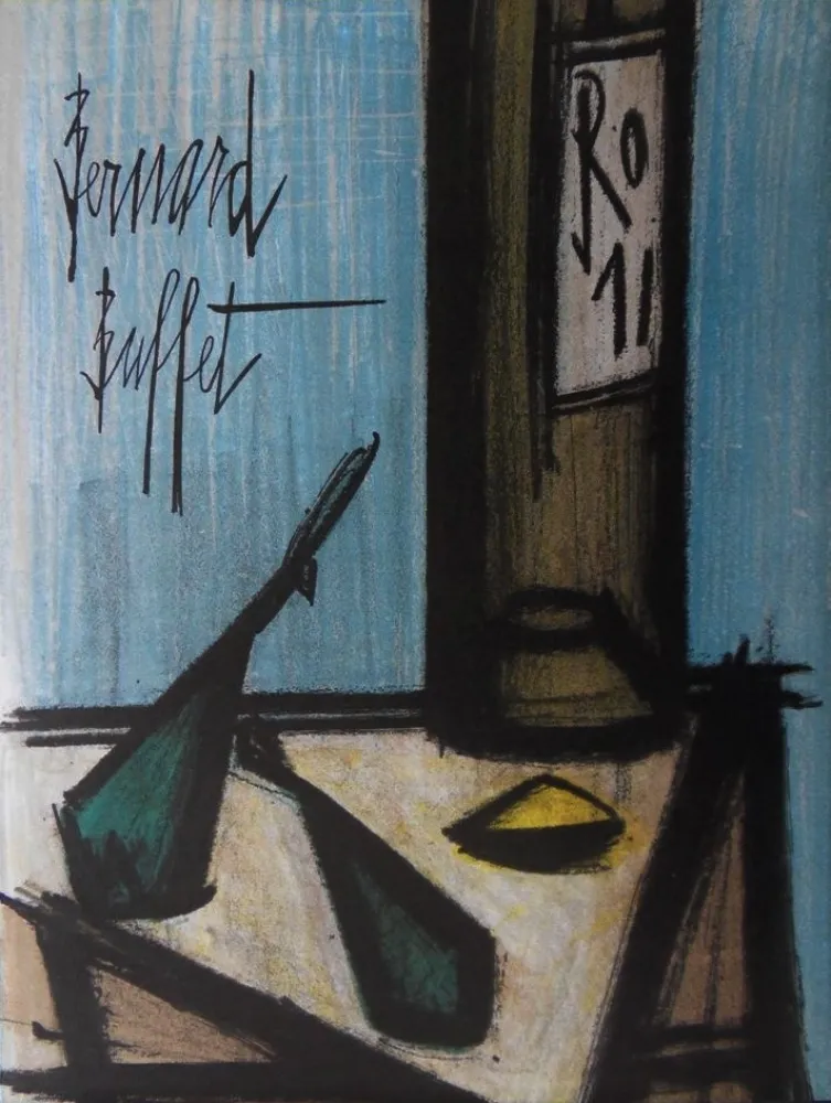 Lithografie Buffet - Nature morte à la bouteille