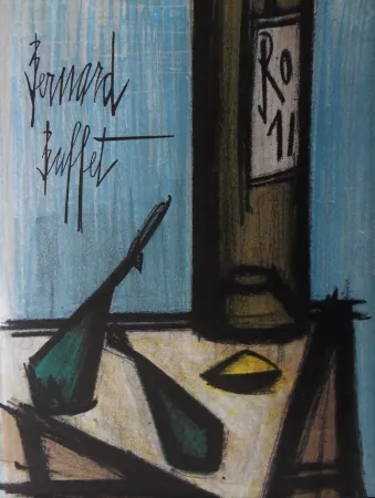 Lithografie Buffet - Nature morte à la bouteille