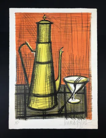 Lithografie Buffet - NATURE MORTE A LA CAFETIERE