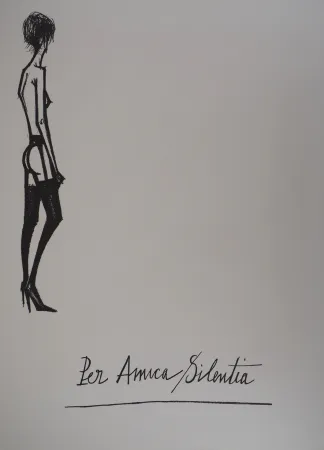 Lithografie Buffet - Nu en jarretelles, Per Amica Silentia