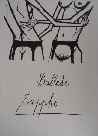 Lithografie Buffet - Nus enlacés, Ballade de Sappho