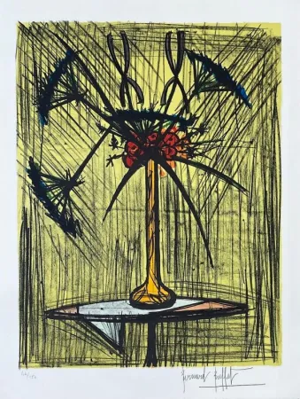 Lithografie Buffet - Ombelles et Iris 