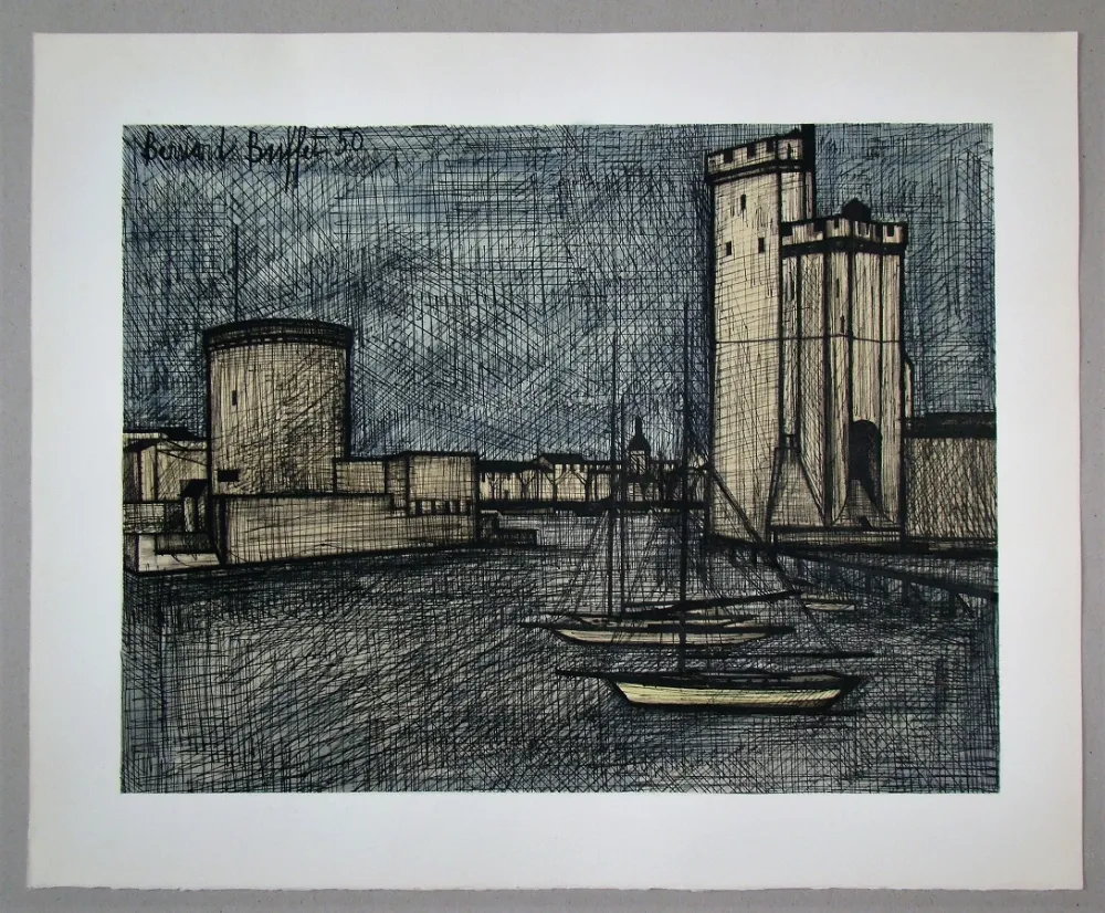 Lithografie Buffet - Port de la Rochelle, 1950