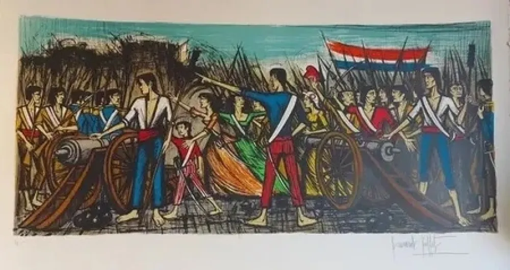 Lithografie Buffet - Prise de la bastille 1978