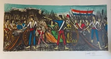 Lithografie Buffet - Prise de la bastille 1978