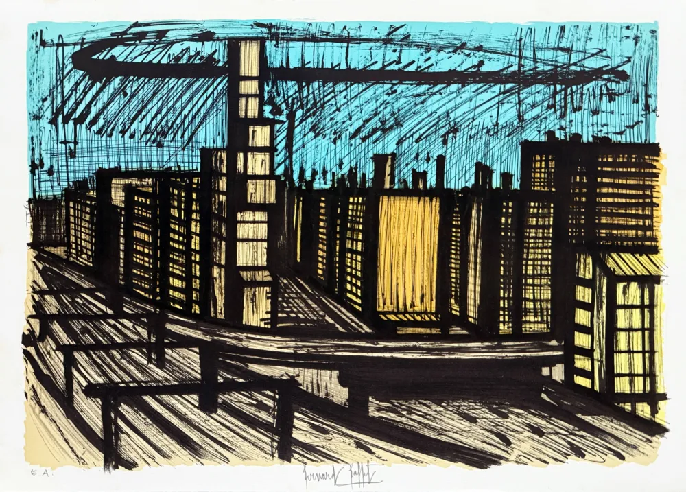 Lithografie Buffet - Quartier de Ginza - Tokyo