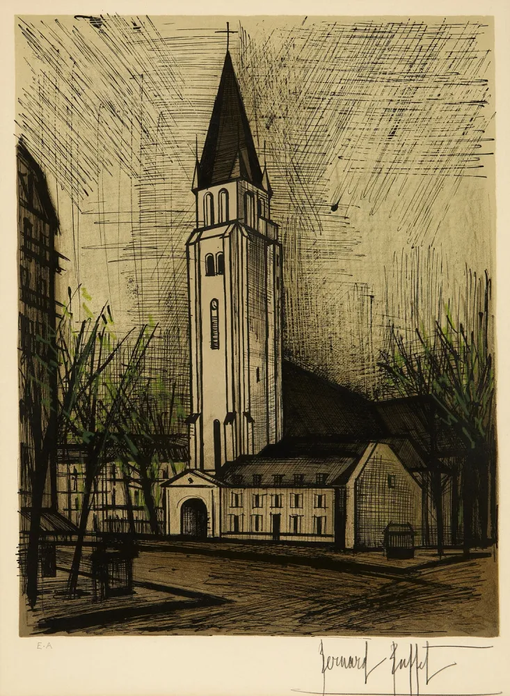 Lithografie Buffet - Saint-Germain-des-Prés