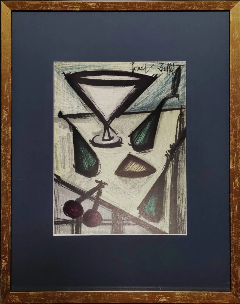 Lithografie Buffet - Still Life with a Glass