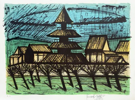 Lithografie Buffet - Temple Tō-ji, Kyoto