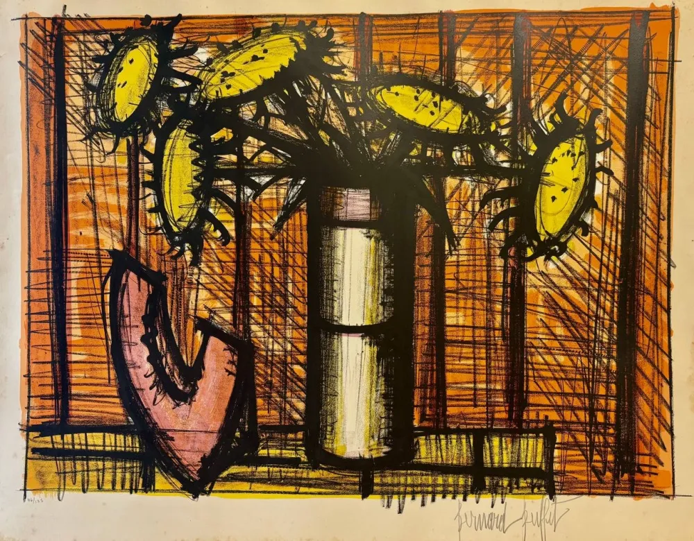 Lithografie Buffet - Tournesols et melon, 1955