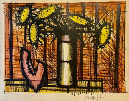Lithografie Buffet - Tournesols et melon, 1955