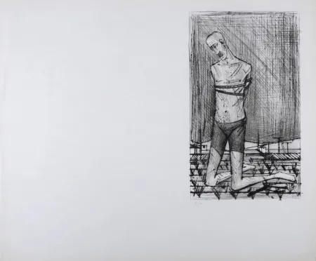 Gravure Buffet - Un genoux, La Passion du Christ 