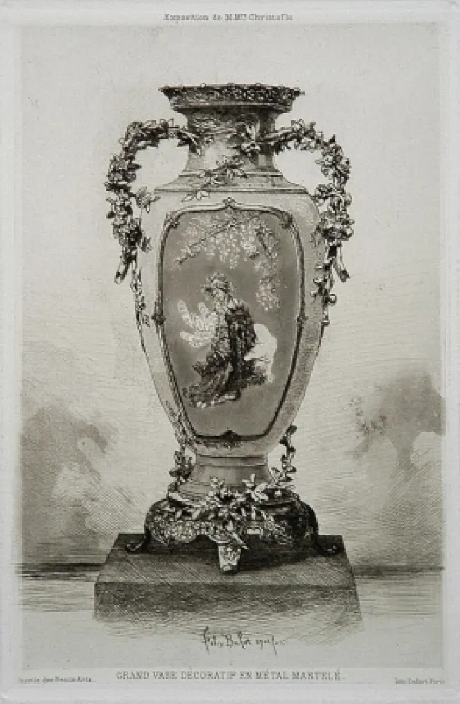 Ets En Aquatint Buhot - Grande vase décoratif