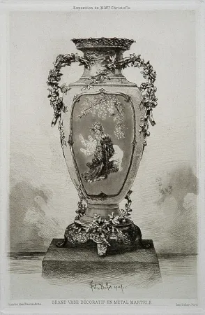 Ets En Aquatint Buhot - Grande vase décoratif