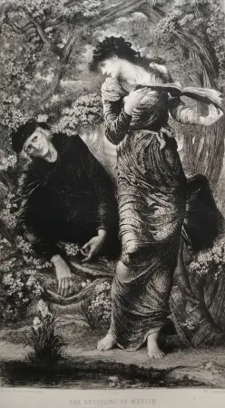 Ets Burne-Jones - The Beguiling of Merlin