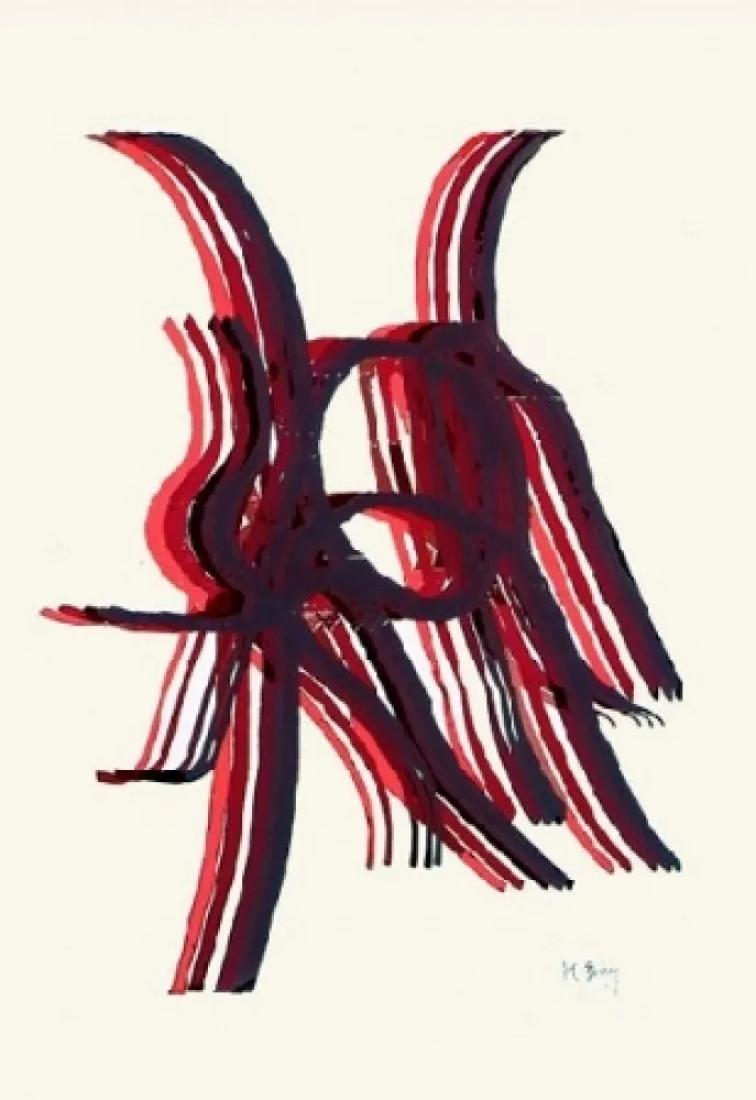 Lithografie Bury - Quatre bâtons entre deux