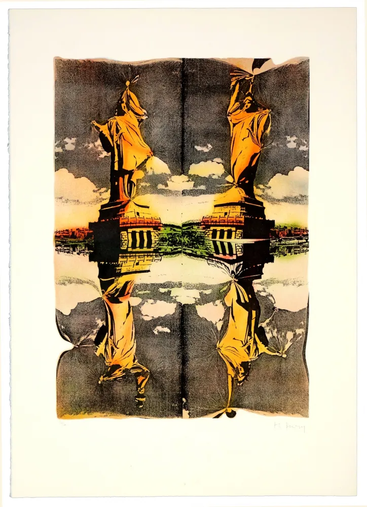 Lithografie Bury - Statue de la liberté