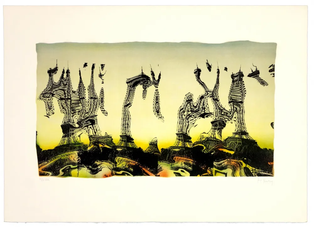 Lithografie Bury - Tour Eiffel