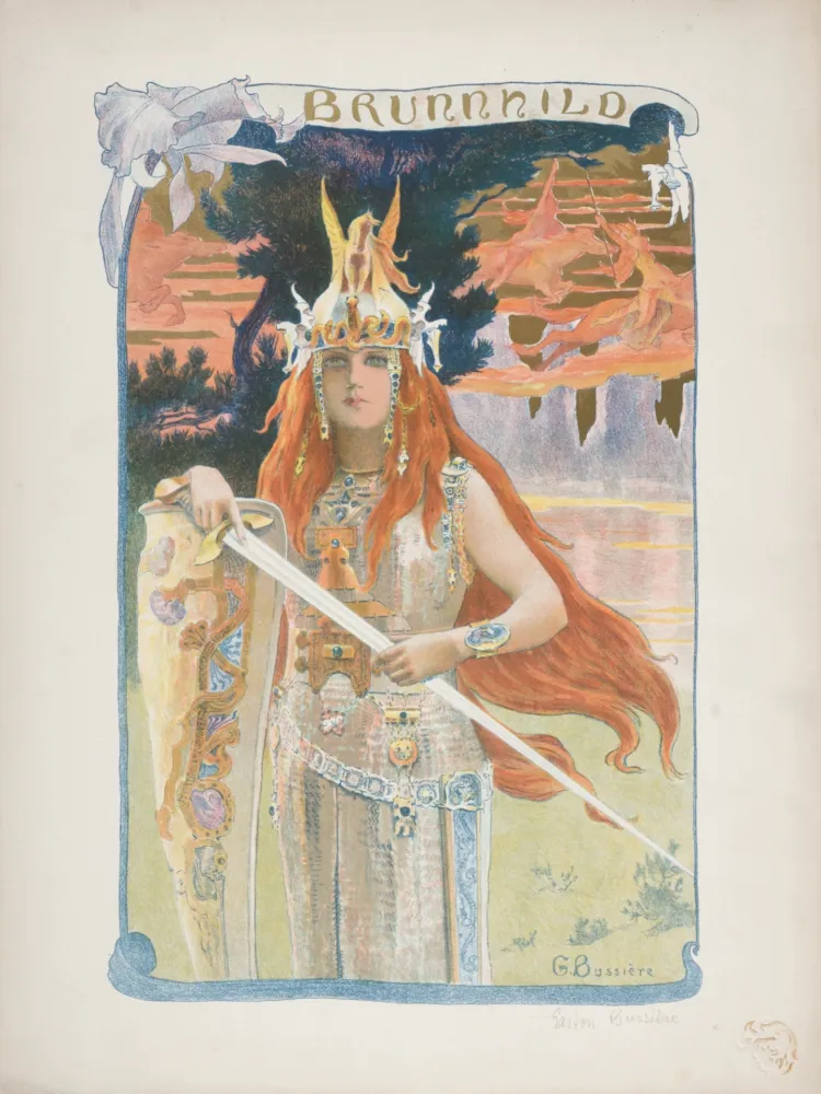 Lithografie Bussiere - Brunnhild, 1899