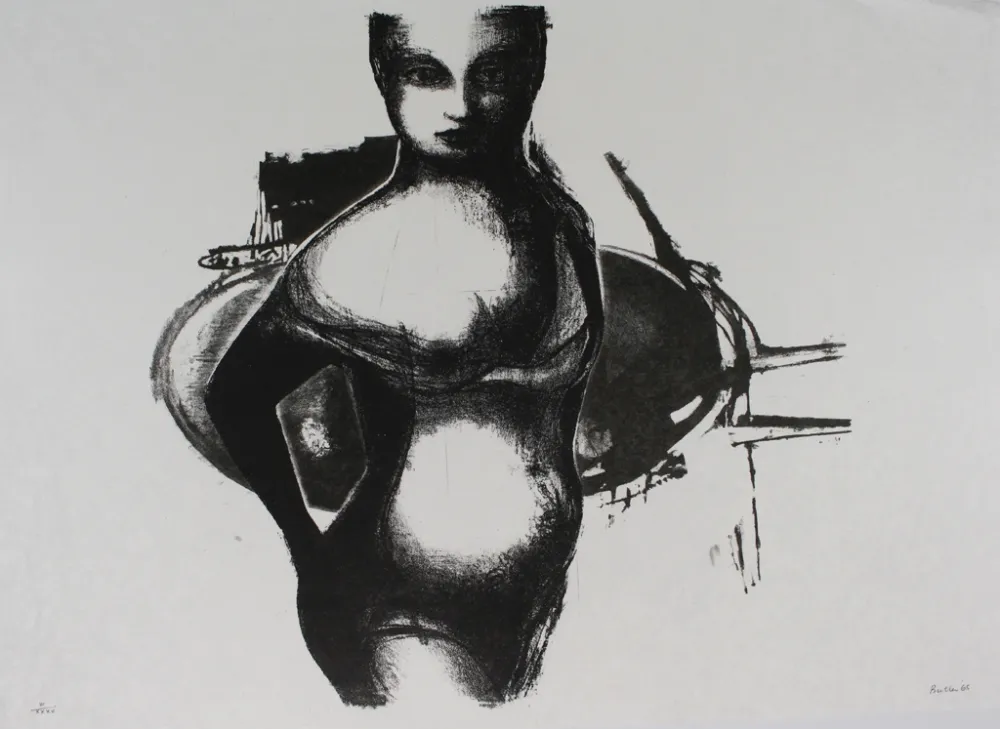 Lithografie Butler - Girl