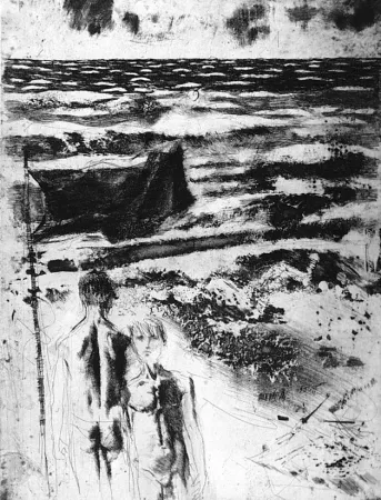 Ets En Aquatint Calandri - Libecciata