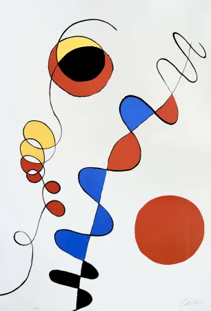 Lithografie Calder - Alexander Calder- Couleurs enlaces dans le fil de fer