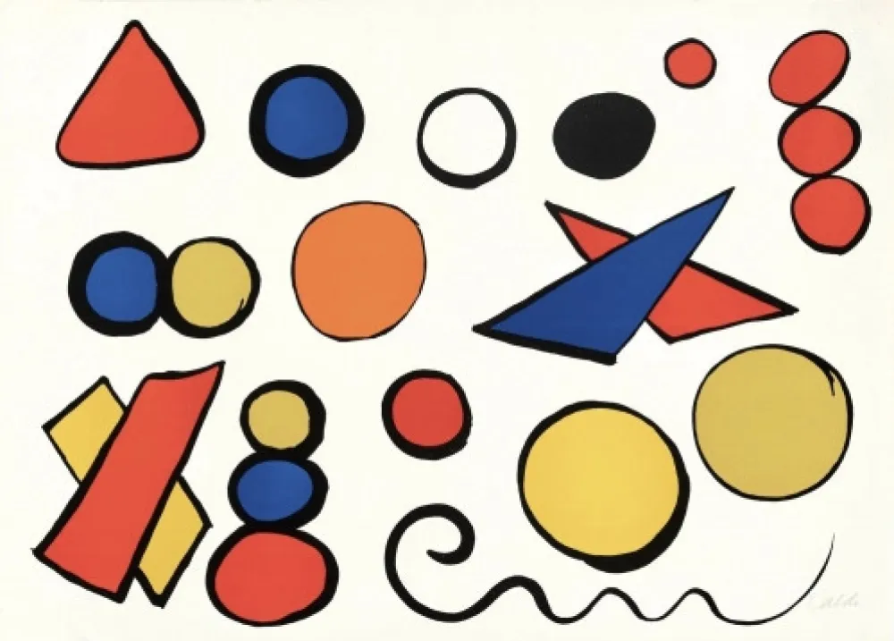 Lithografie Calder - Alphabet Et Serpent