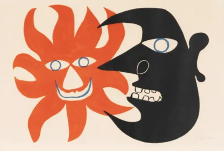 Lithografie Calder - Black Moon and Red Sun, ca