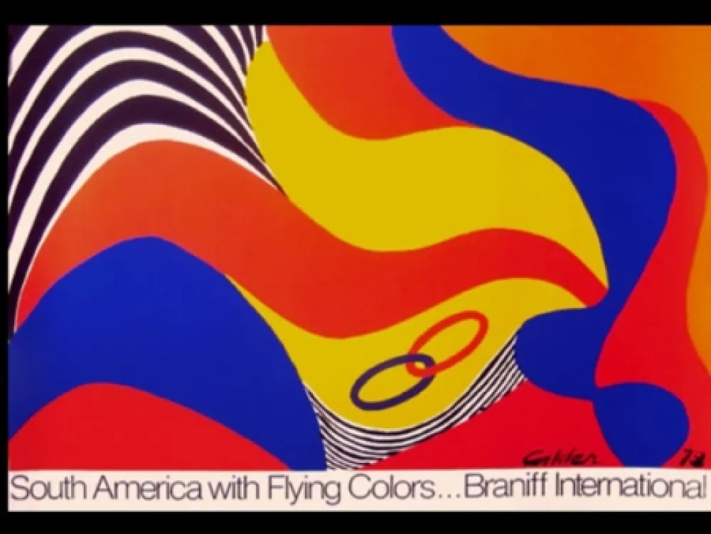 Zeefdruk Calder - BRANIFF SOUTH AMERICA