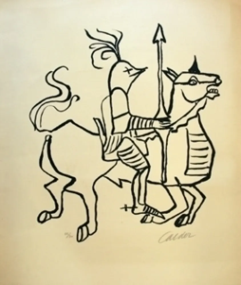 Lithografie Calder - Chevalier