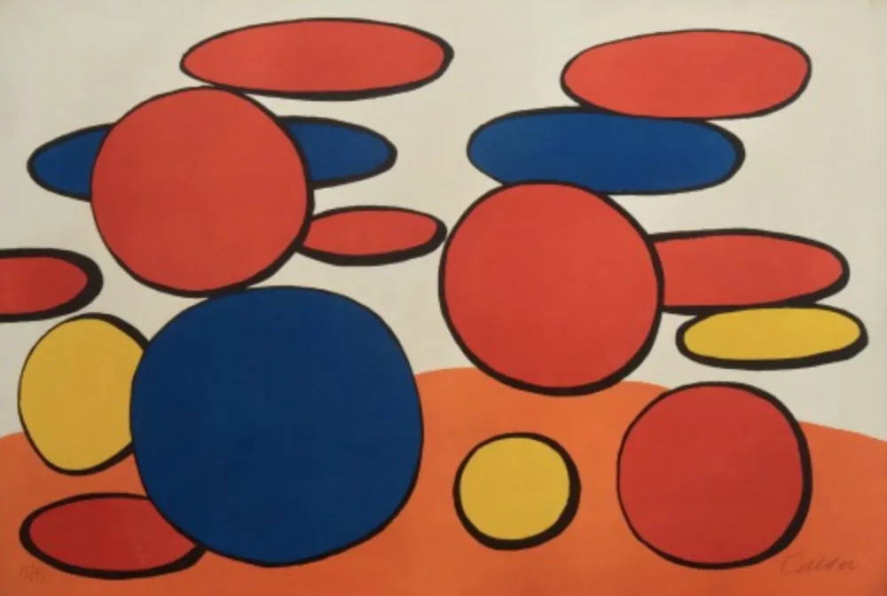 Lithografie Calder - Composition aux cercles