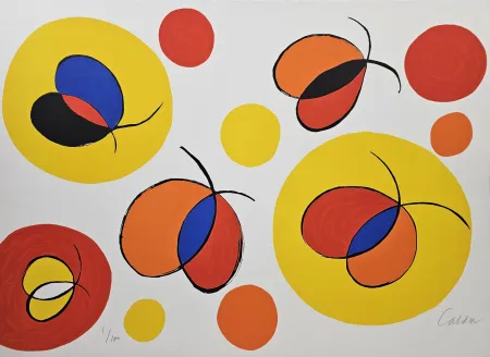 Lithografie Calder - Composition with Butterflies