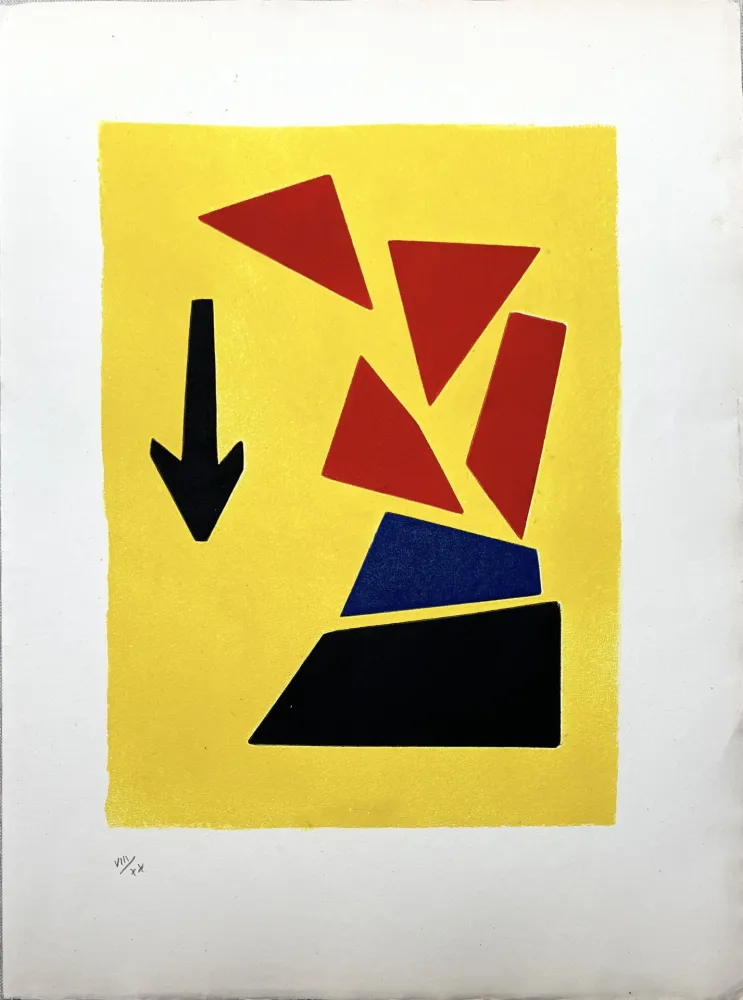 Ets En Aquatint Calder - FÊTES. 7ème aquatinte de la suite pour Prévert(1971)