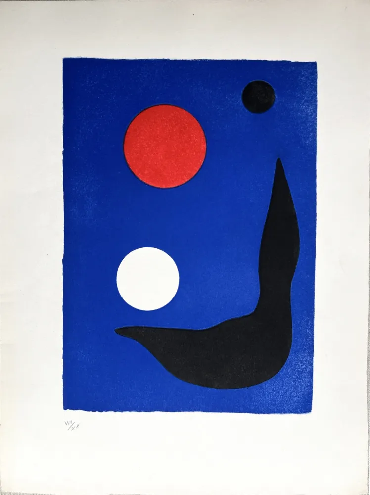 Ets En Aquatint Calder - FÊTES. Aquatinte n° 1 de la suite pour les poèmes de Prévert(1971)