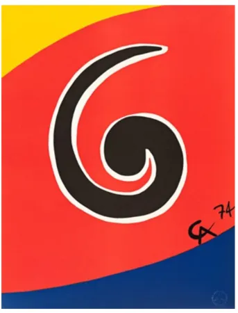 Lithografie Calder - FLYING COLORS (planche 2) 1974