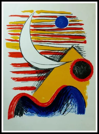 Lithografie Calder - LA LUNE ET LA MONTAGNE