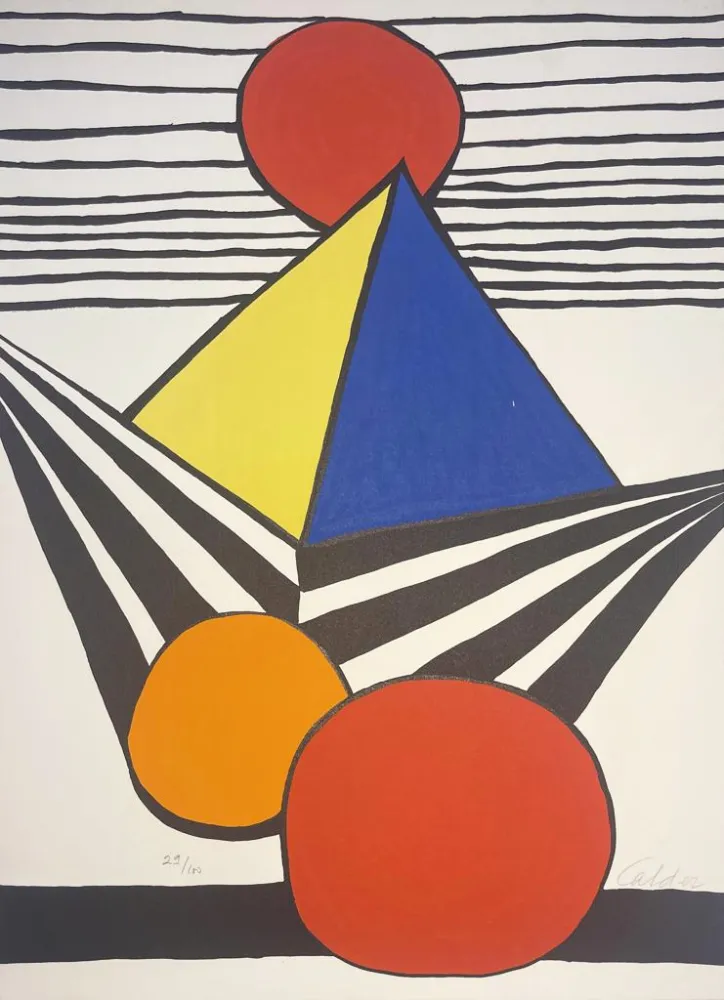 Lithografie Calder - La Pointe du Progrés / The Cutting Edge from La Memoire Elementaire