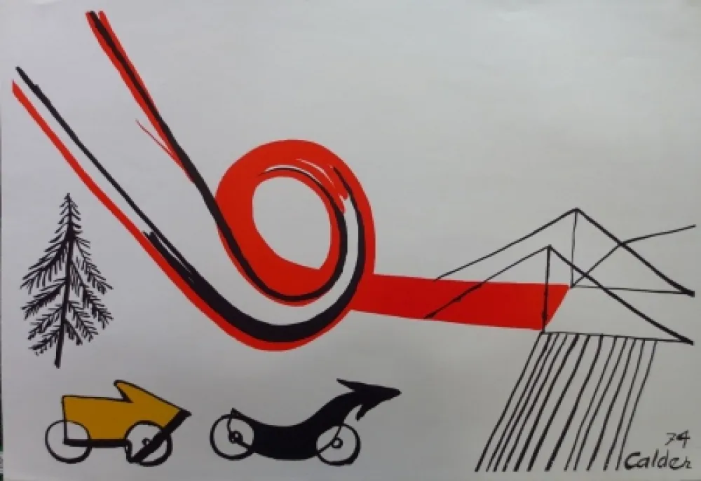 Lithografie Calder - Les voitures