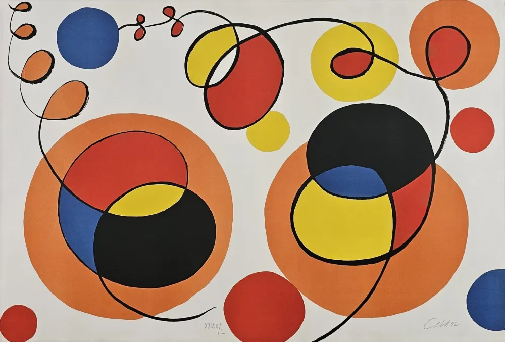 Lithografie Calder - Loops and Spheres