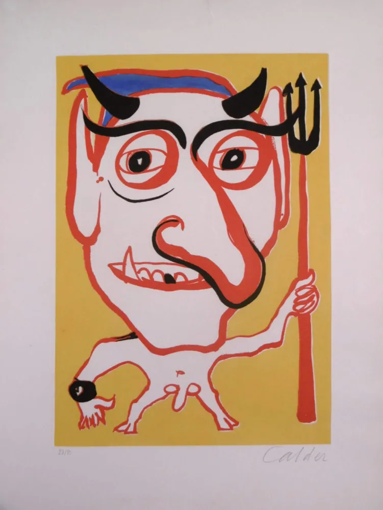 Aquatint Calder - Portrait de Constantin Tacou