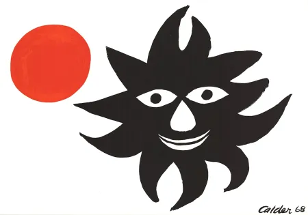 Lithografie Calder - SOLEIL ET LUNE (Sun and Moon) Lithographie originale de 1968