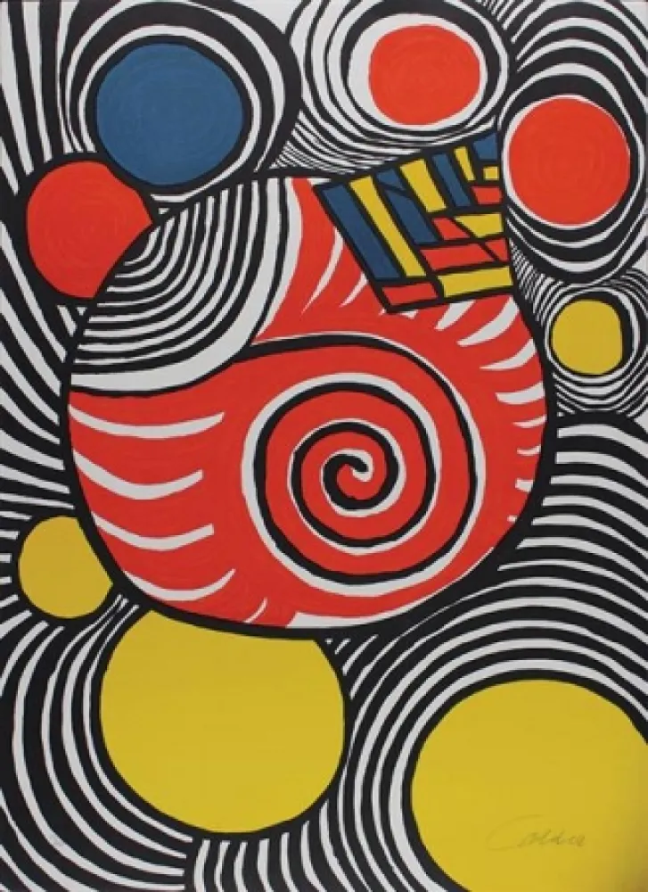 Lithografie Calder - Spiral and Pyramid