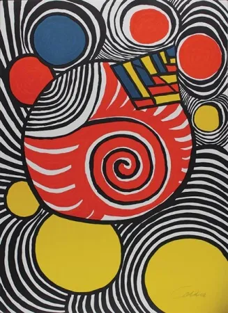 Lithografie Calder - Spiral and Pyramid