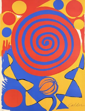 Lithografie Calder - Spiral with pumpkin