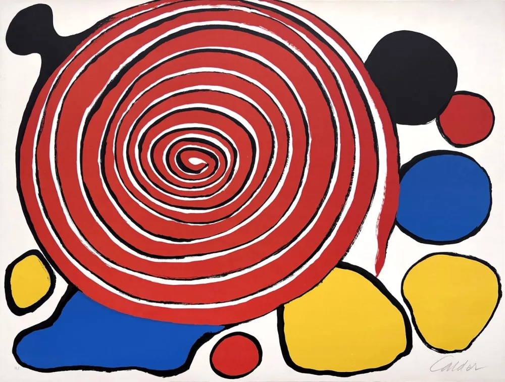 Lithografie Calder - Untitled (Red Spiral)