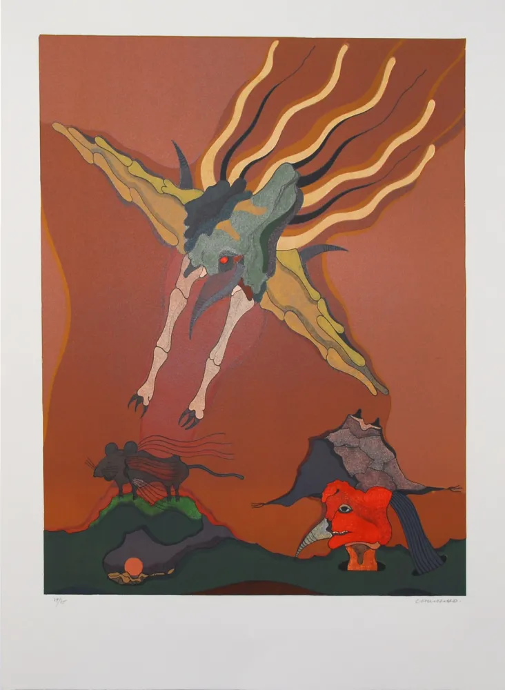 Lithografie Camacho  - Catching Bird