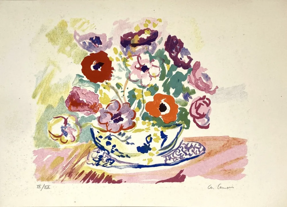 Lithografie Camoin - Bouquet de fleurs. 