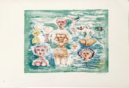 Lithografie Campigli (After) - Bagnanti