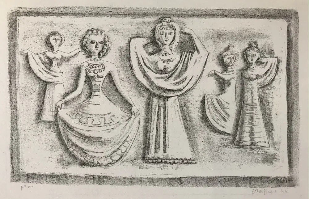 Lithografie Campigli - DANZE NOTTURNE